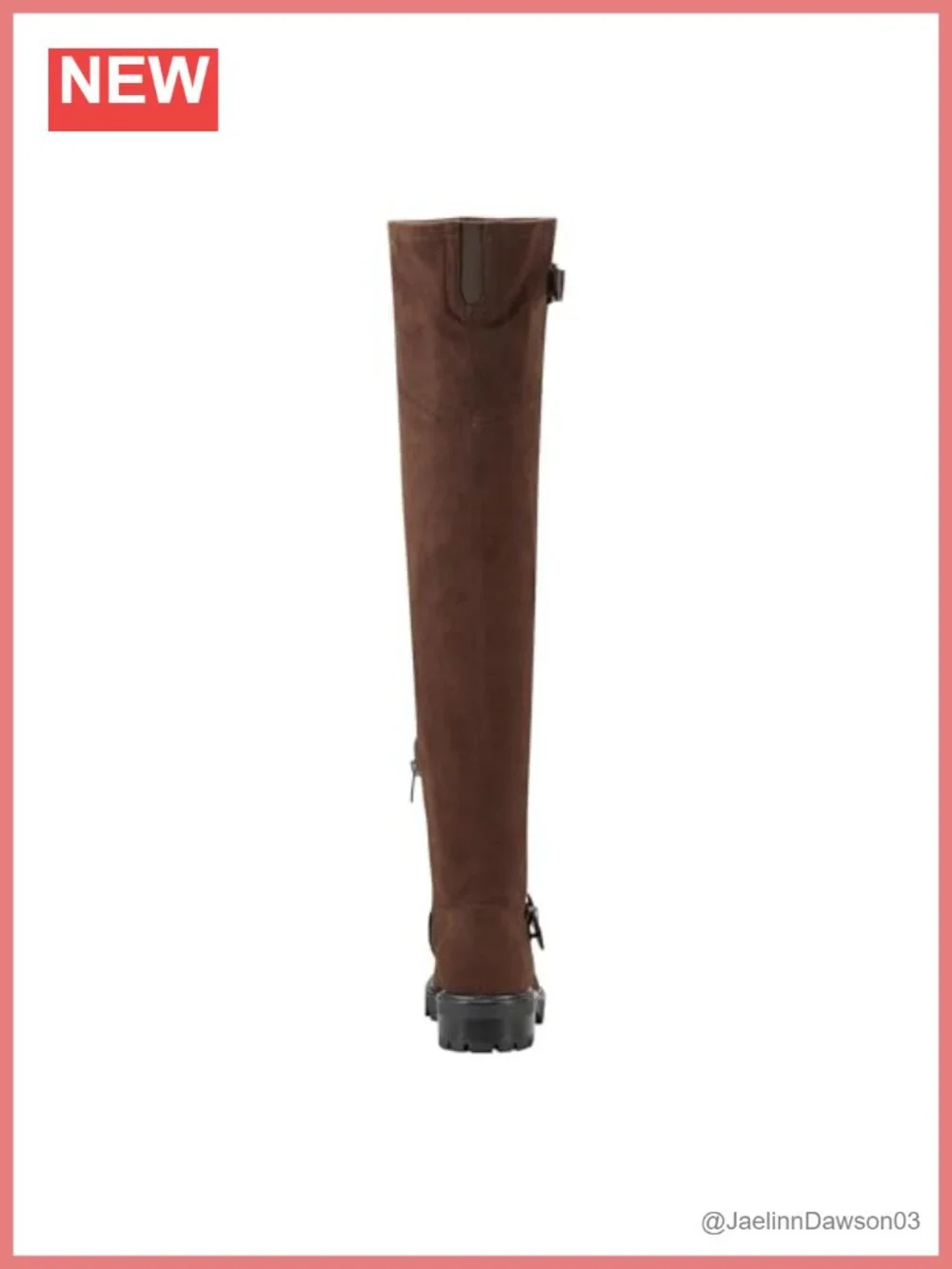 Faux Suede Over-The-Knee Boots with Lug Sole and Almond Toe